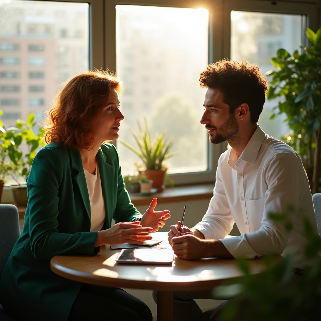 Karriertanácsadási foglalkozás irodai környezetben